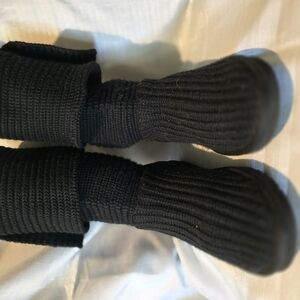 UGG Black Ribbed Knit Boots